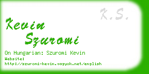 kevin szuromi business card